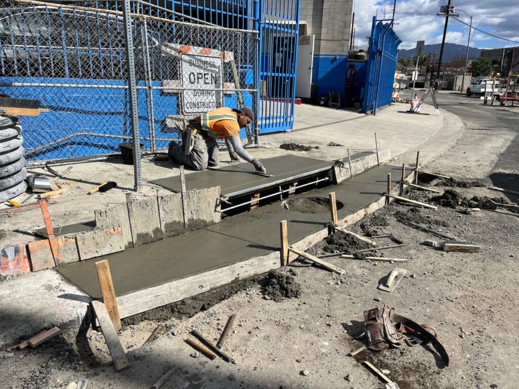 Drainage Inlet Concrete Work at Sta 14+55 Tujunga Ave- Stage 5