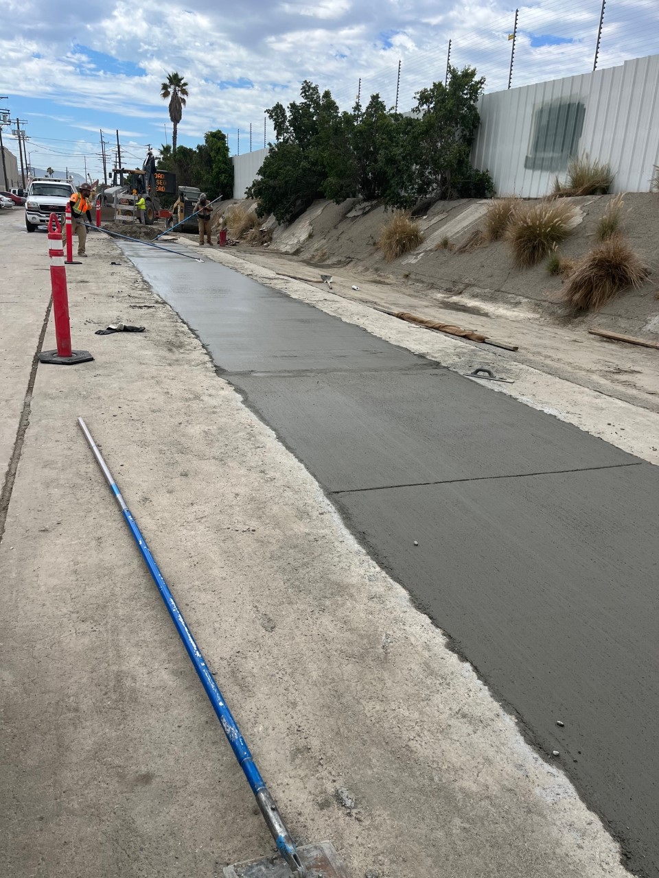New concrete paving over trench for 36in RCP stage 4