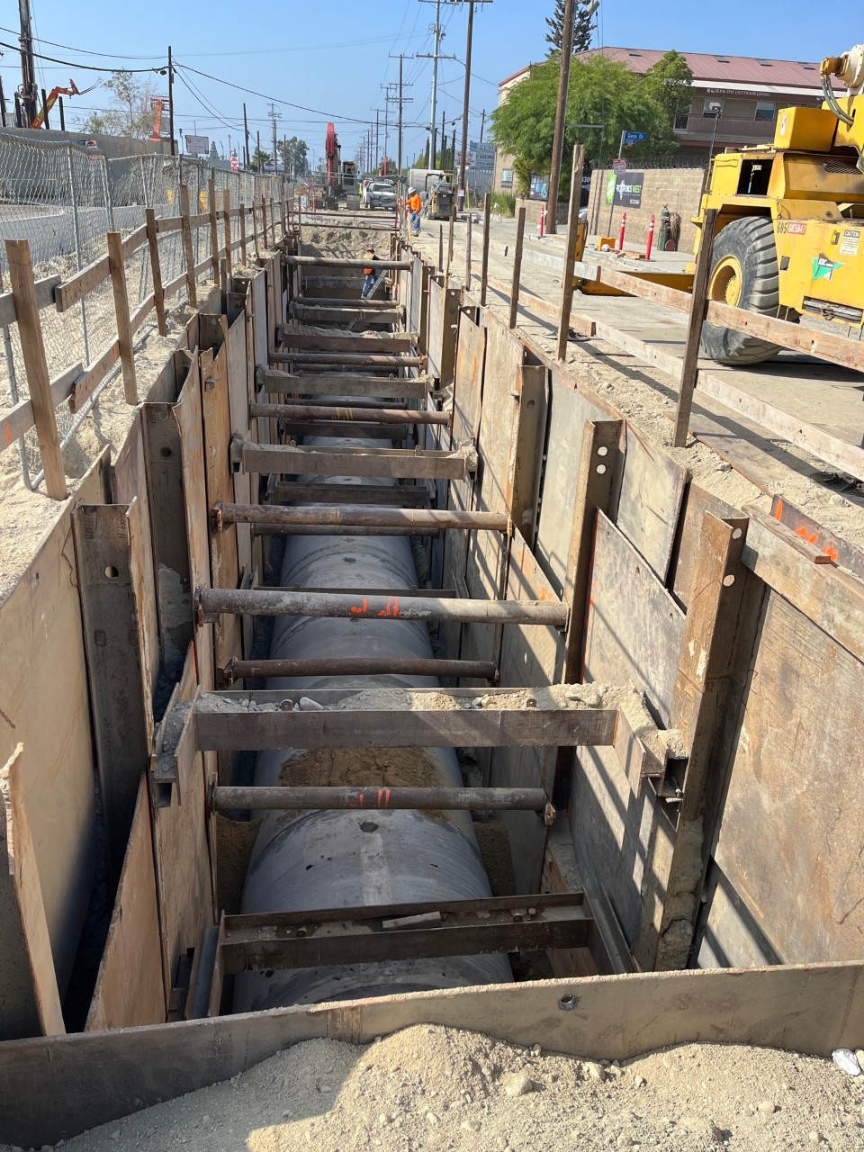 96in storm drain pipe in place Stage 3