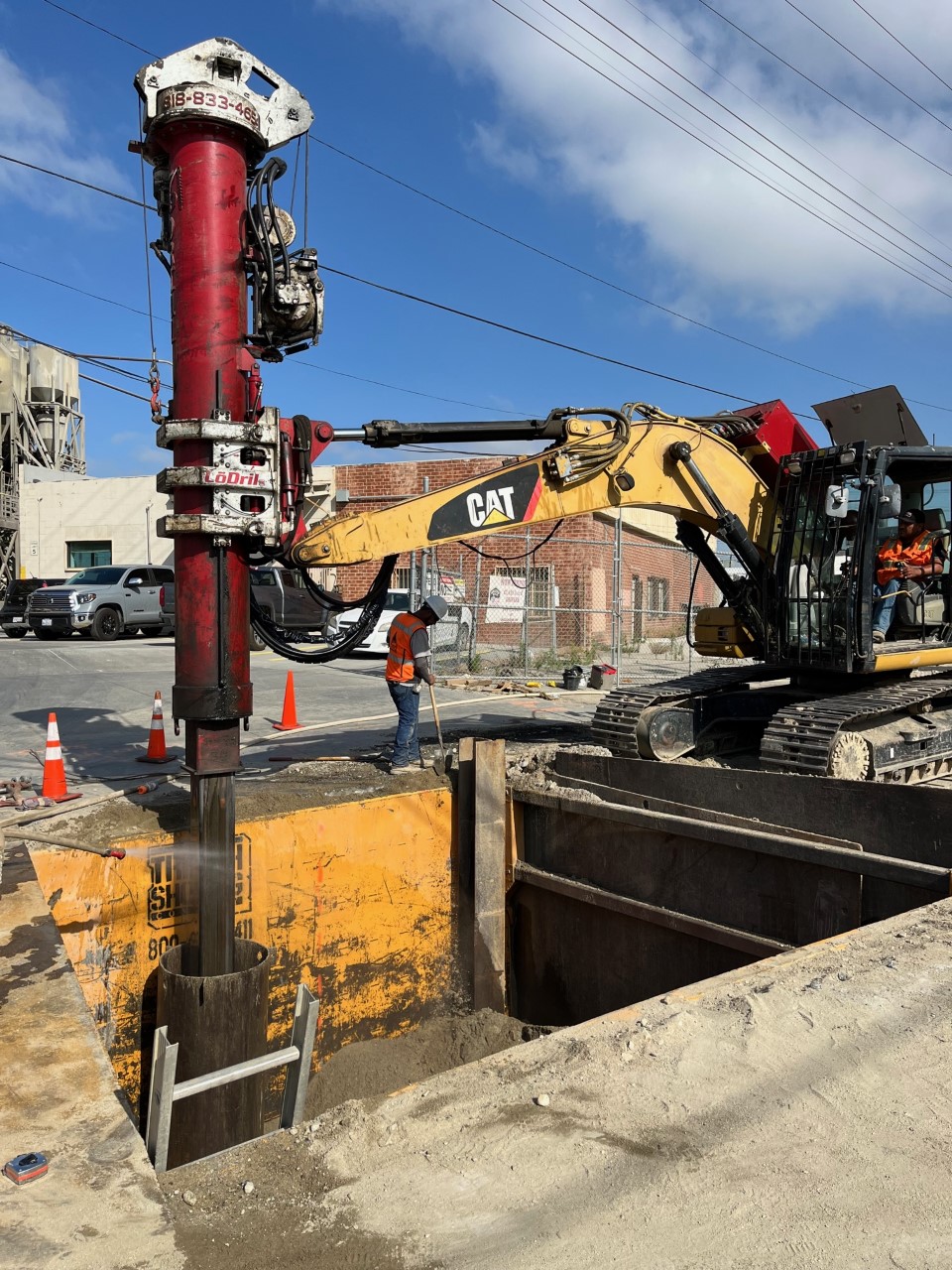 Drilling for shoring pile installation Stage 3