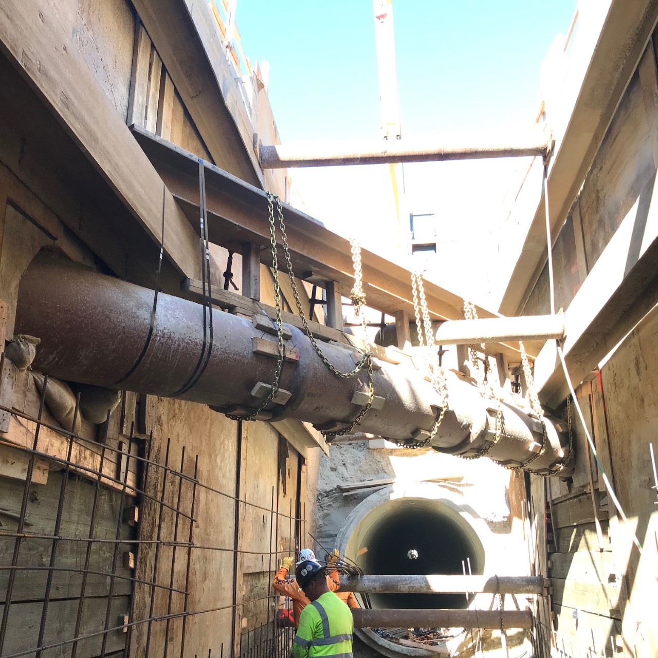 Supported Existing Sewer Main-Line