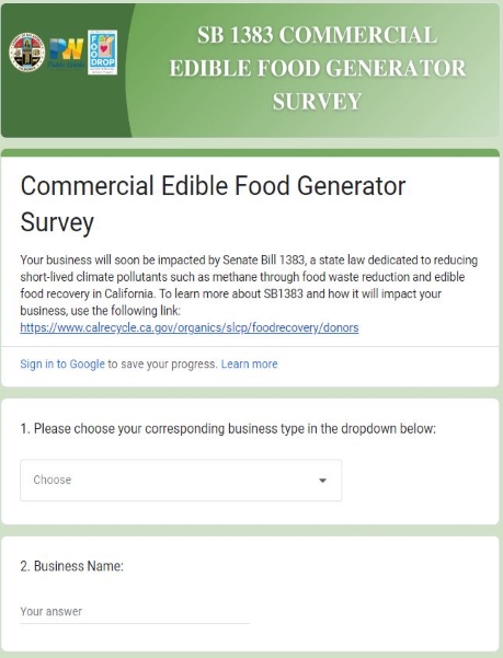 EFG Survey for SB 1383