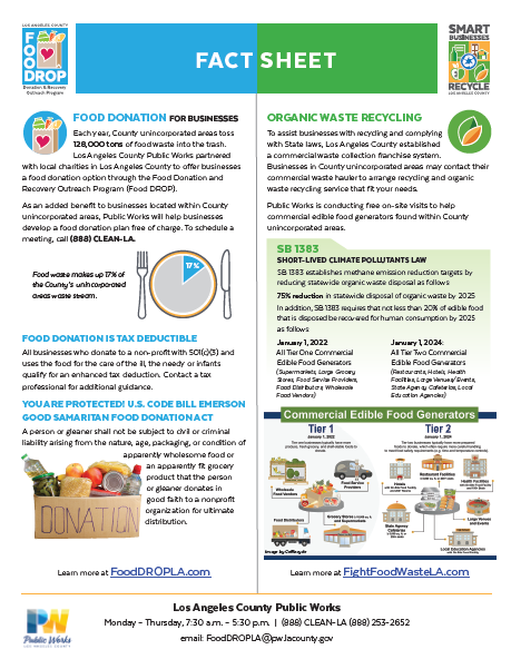 Food Donation and Organic Waste Recycling Fact Sheet