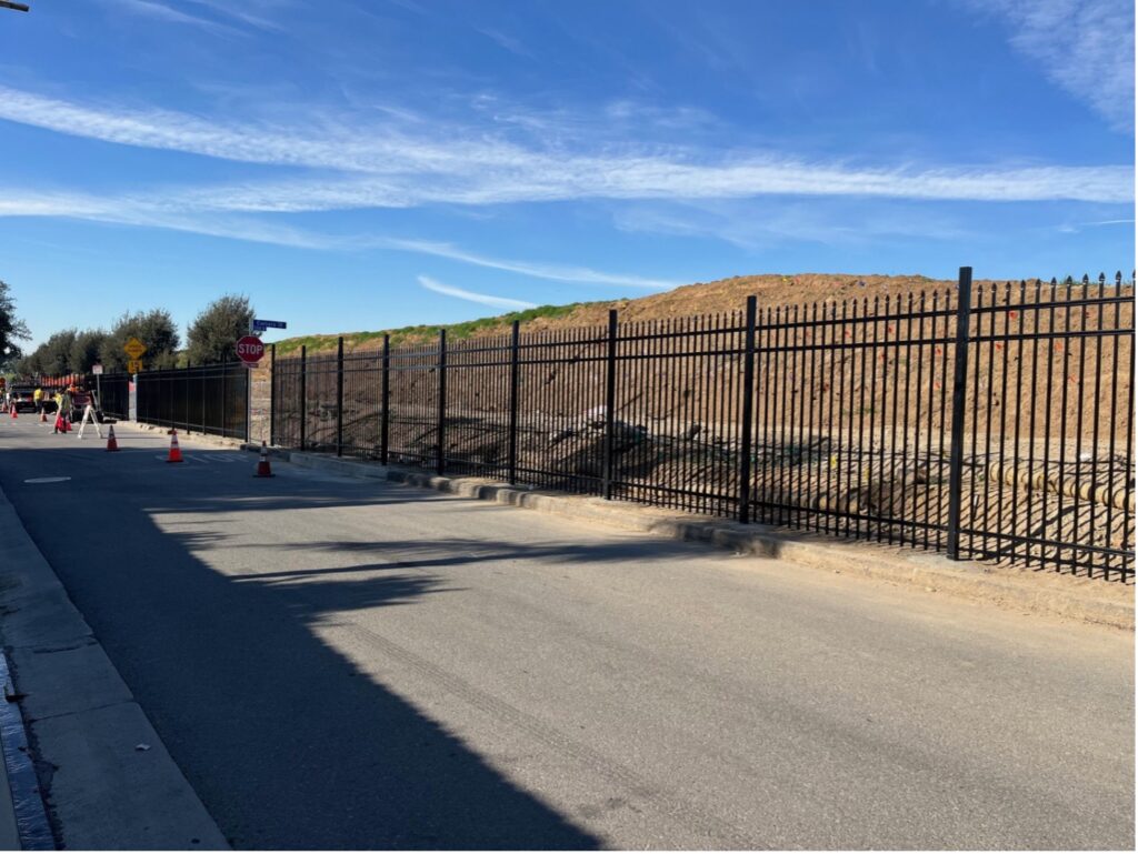Steel fence installed