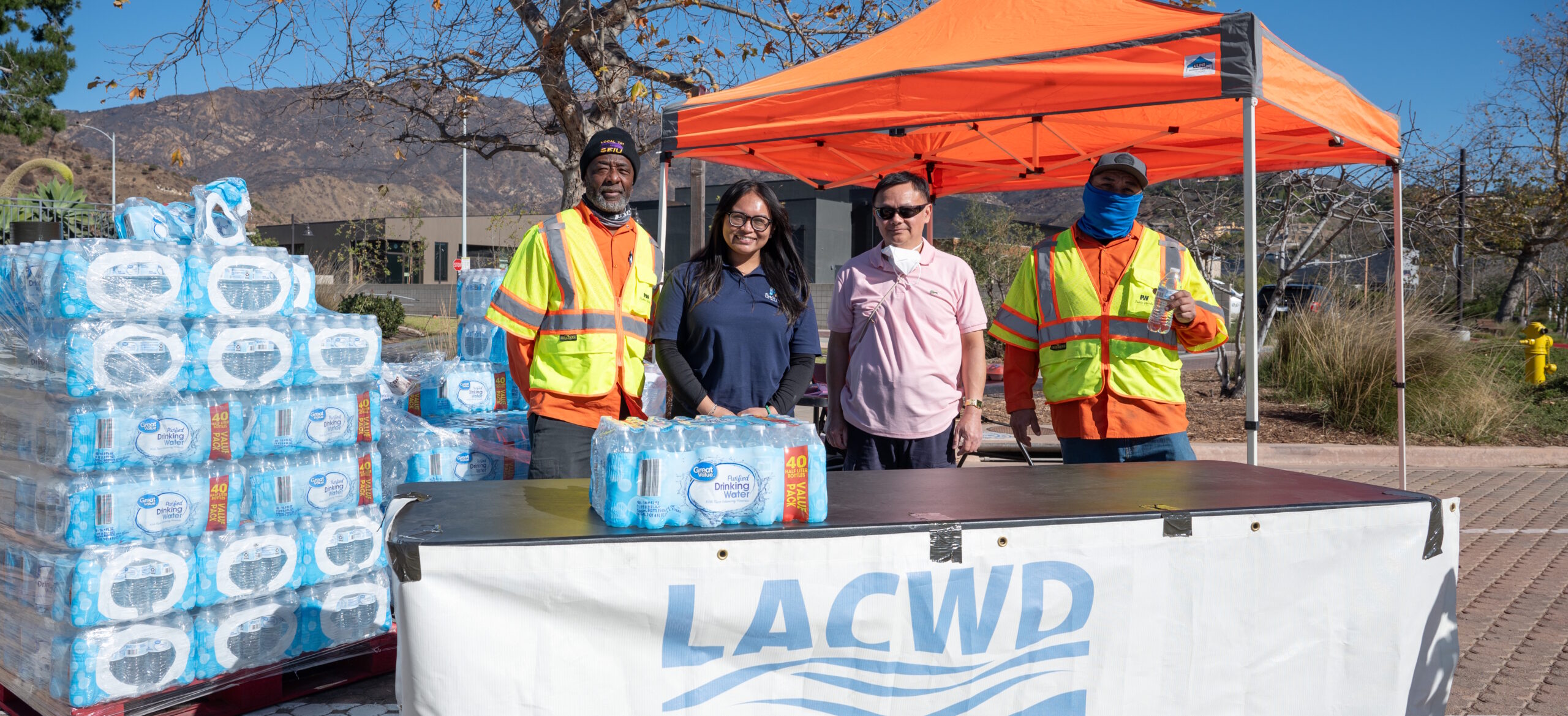 WWD Staff distributing water