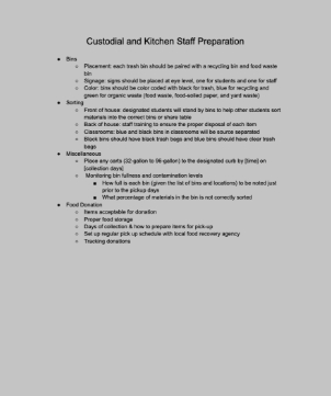 Custodial and Kitchen Staff Preparation Image