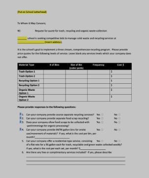 Request for Trash Recycling Service Quote doc