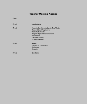 Teacher Meeting Agenda Image
