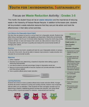 Waste Reduction Activity Grades 3-5 Image