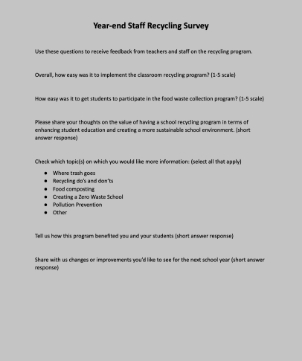 Year-End Staff Recycling Survey doc