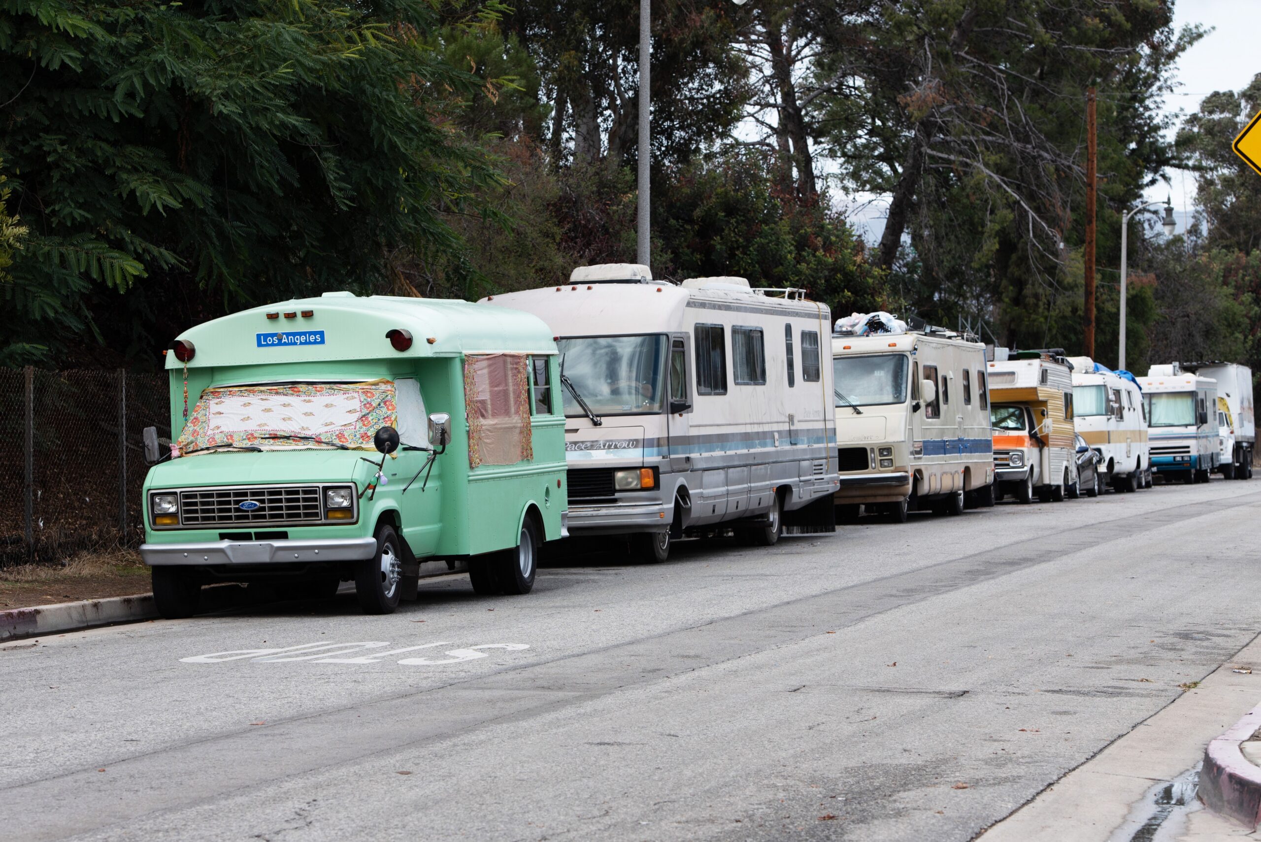 RVs parked in the street