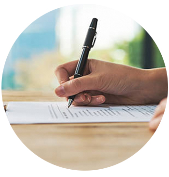 Image of person writing