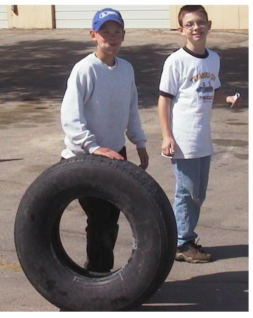 kids roll-in tire