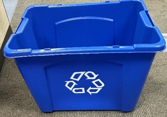 Blue Rectangular Paper Recycling Bin