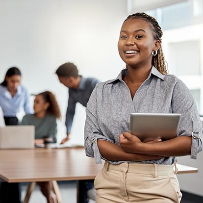 Student with tablet image