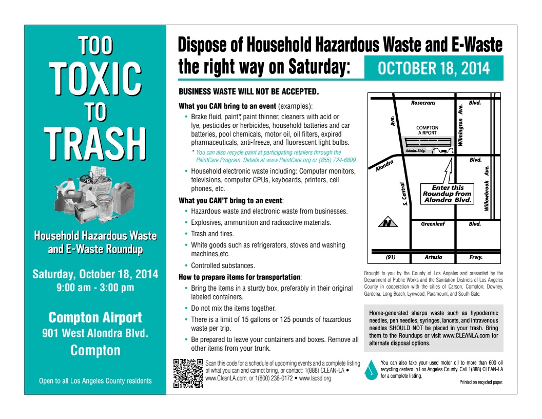 Compton Airport - Household Hazardous Waste and E-Waste Recycling Roundup