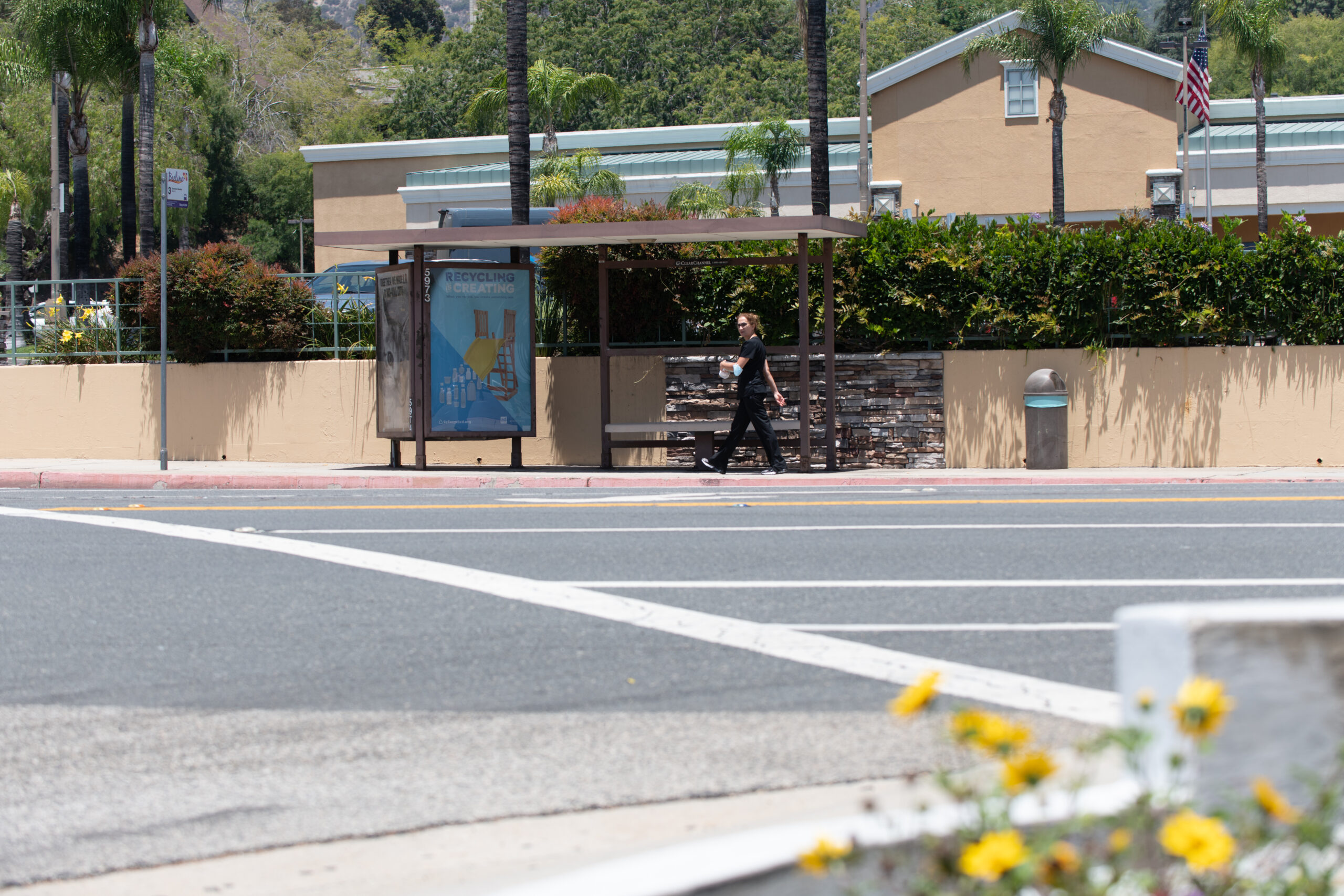 Street view of a bus shelter