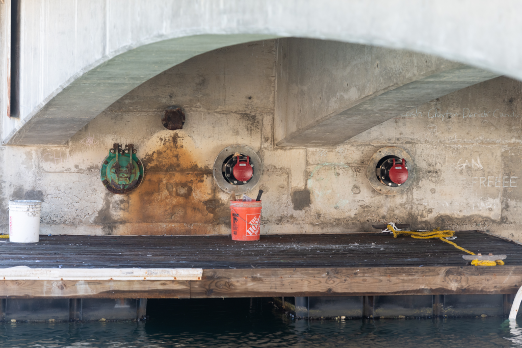 Alamitos Bay - frontal view of pipes completed installation