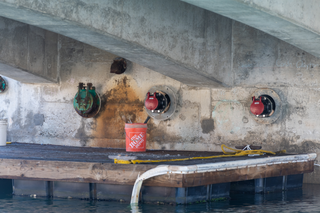 Alamitos Bay - angle view of pipes completed installation