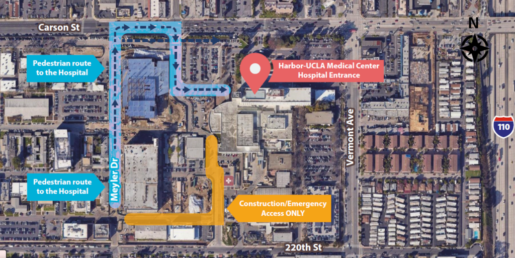 Map showing location of the new parking structure