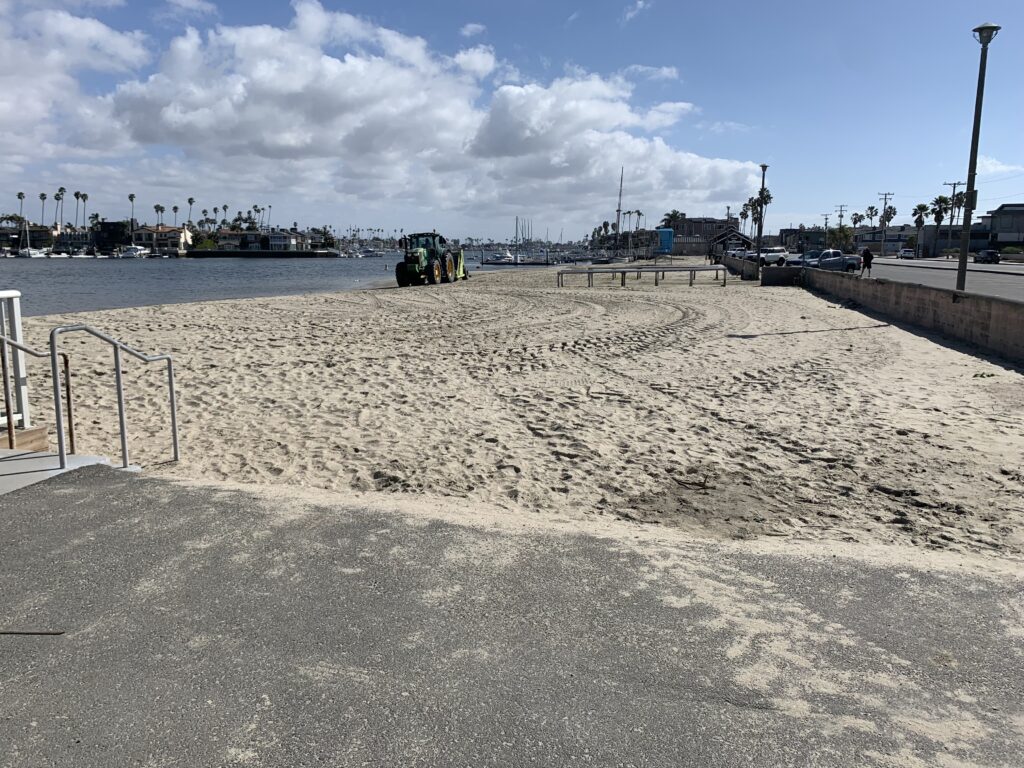 View from the Alamitos Bay Pump Station of a tractor