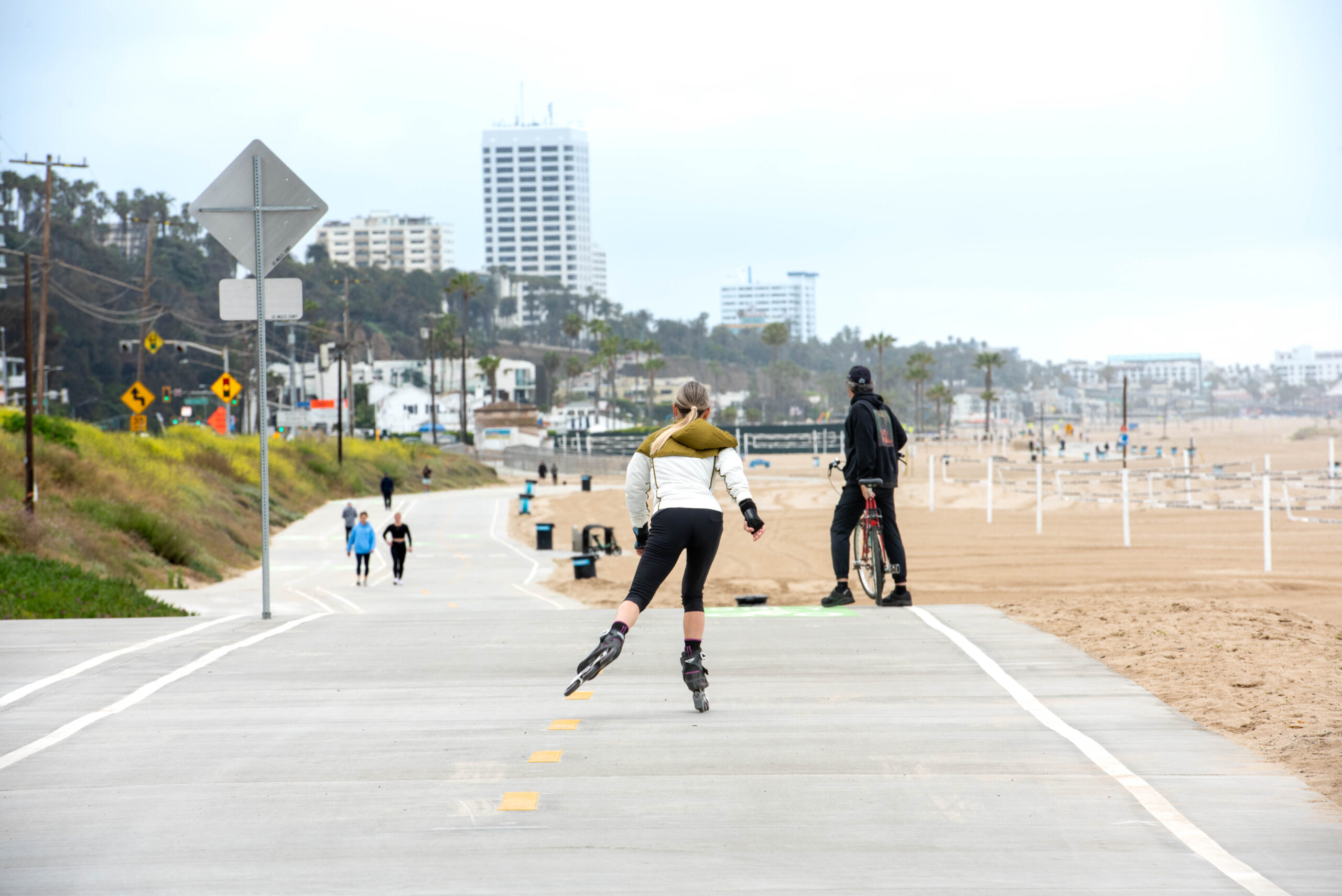 view of people using a bike trail