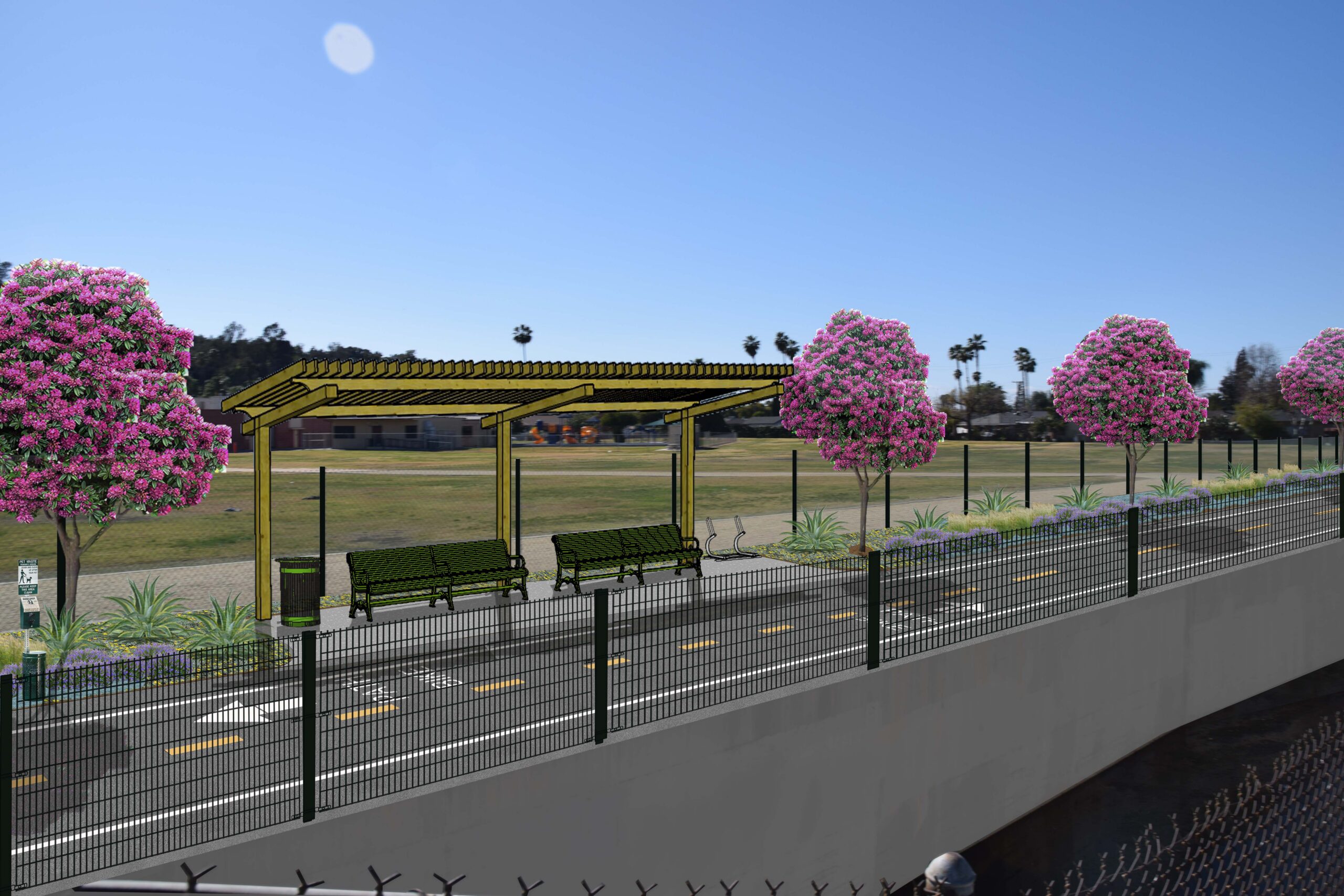 Resting Area for Puente Creek Bikeway and Greenway Project