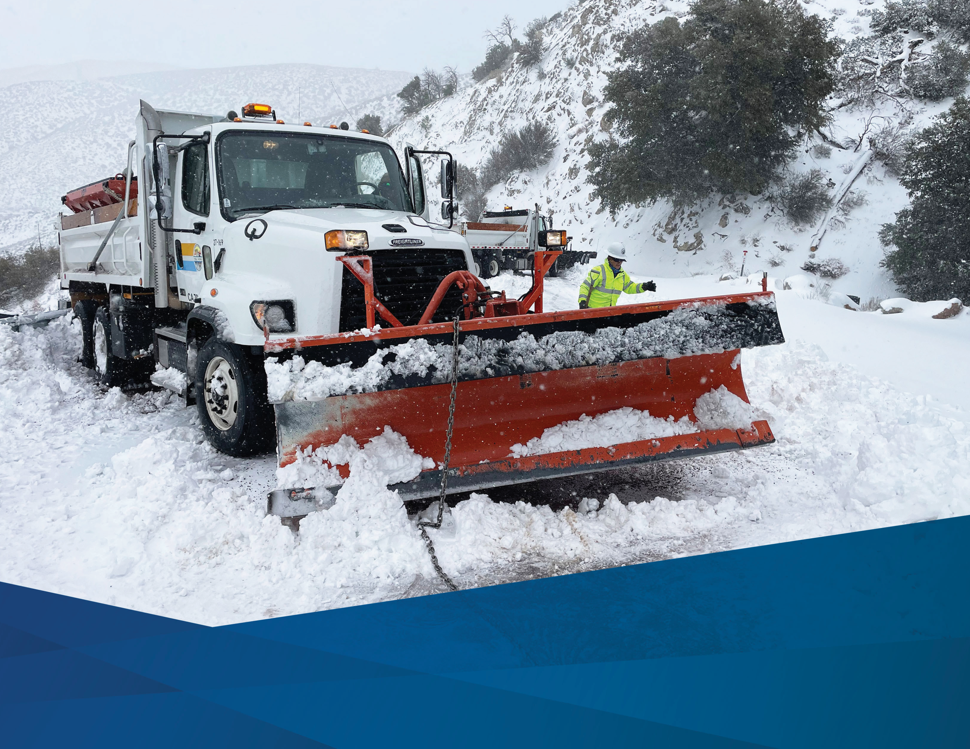 Clearing snow on Los Angeles Crest Highway