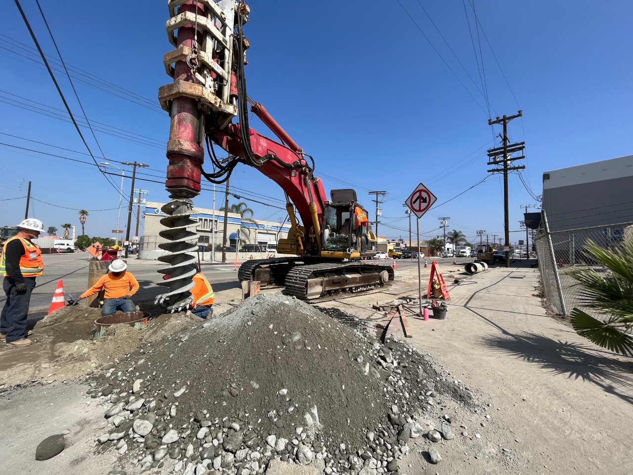 Soldier Pile Installation Work at Tujunga and Penrose-Stage 4