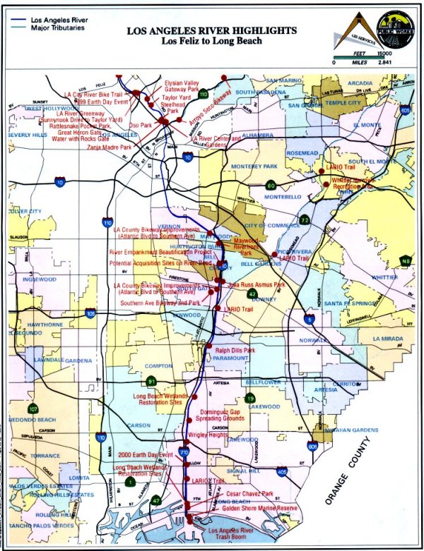 Los Feliz to Long Beach Map